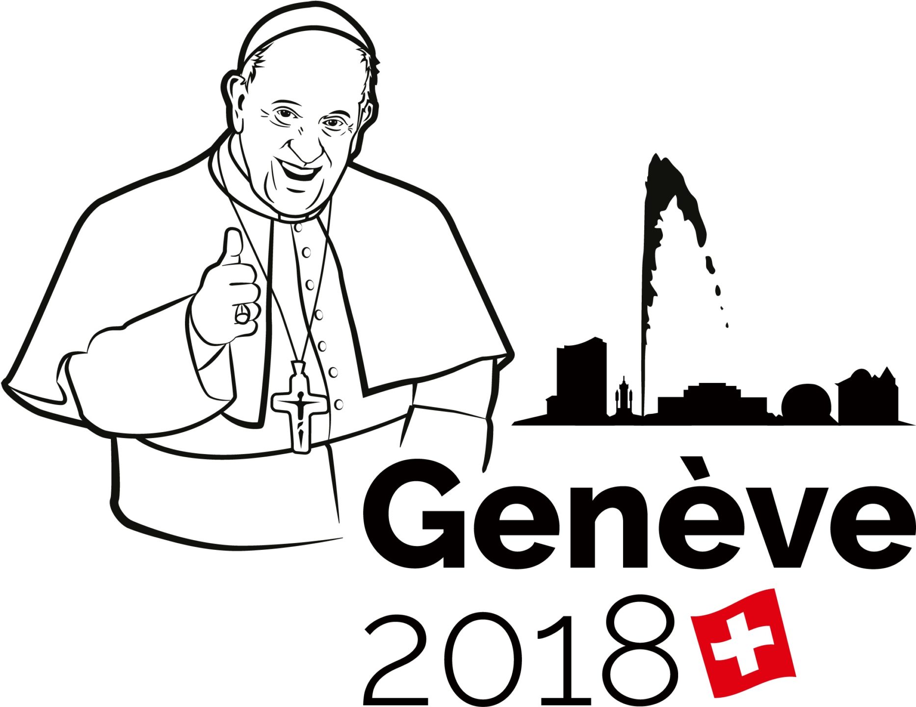 Uno dei loghi della visita del Papa a Ginevra