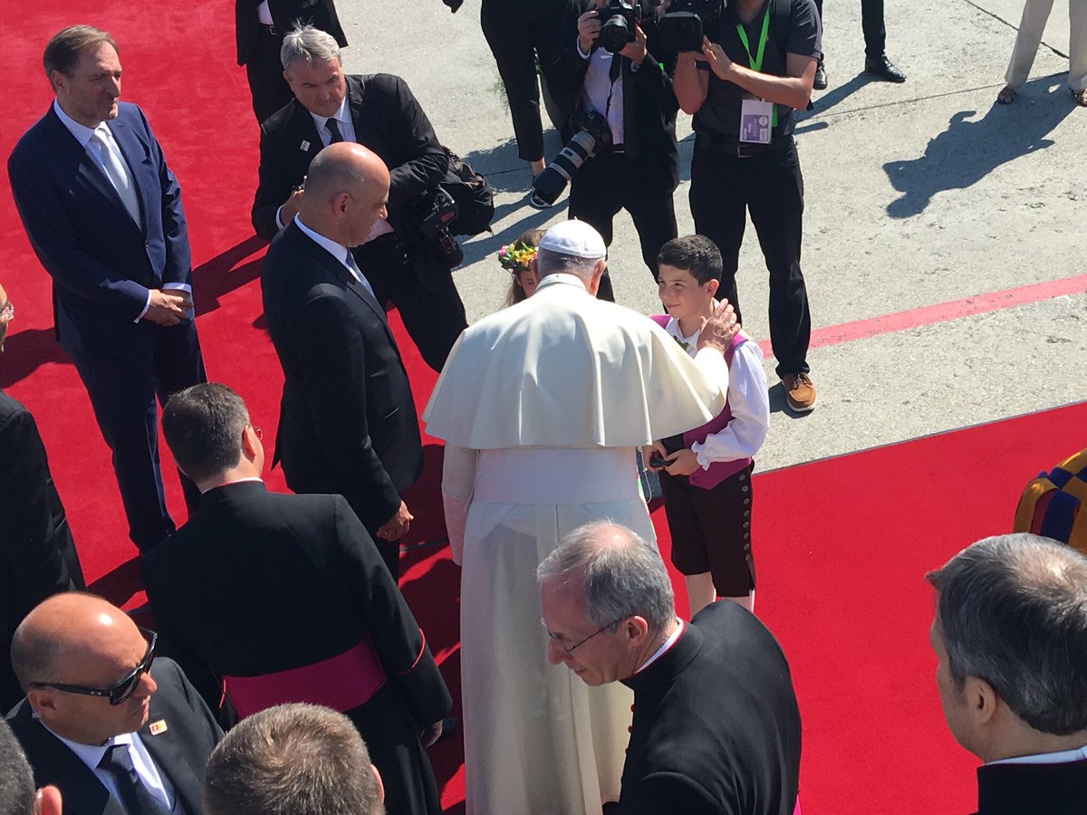 L'arrivo a Ginevra il 21 giugno 2018 di Papa Francesco.