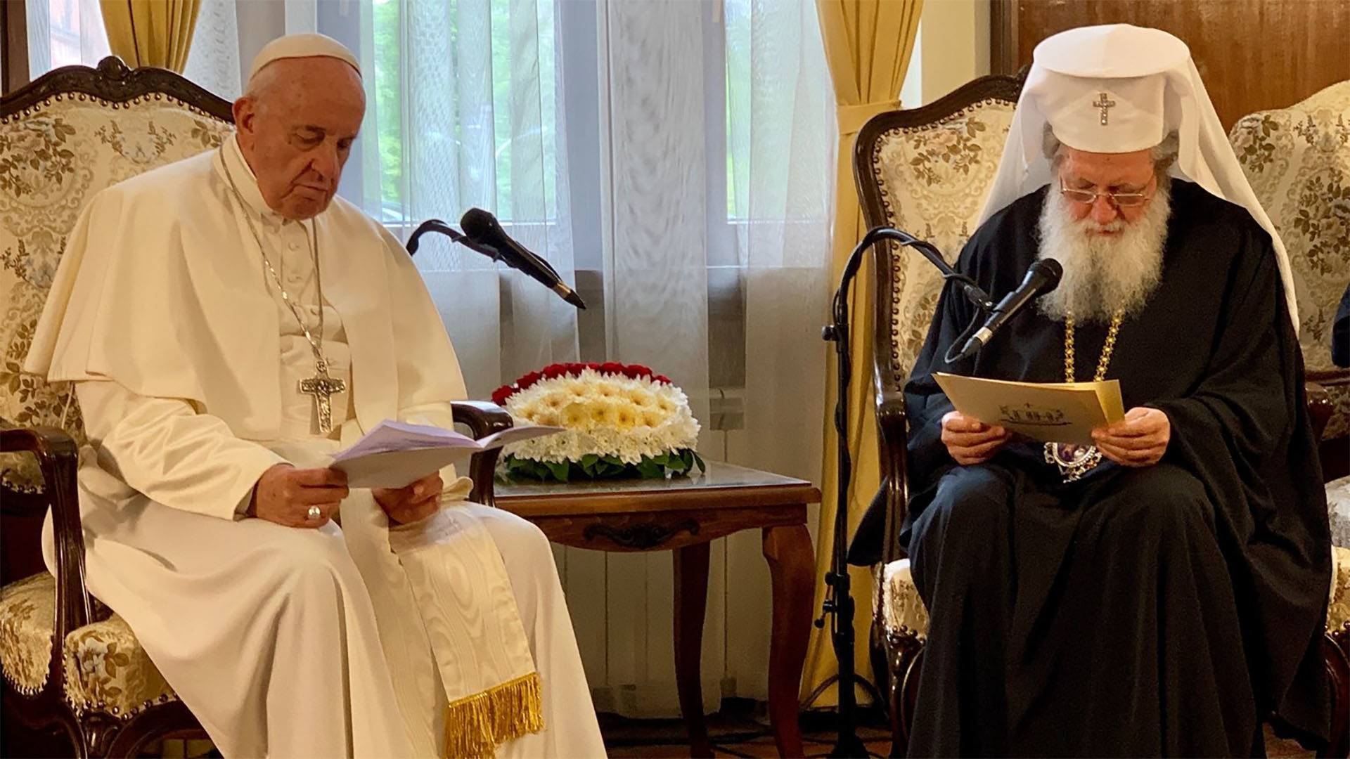 L'incontro del patriarca Neofit con il Papa nel 2019