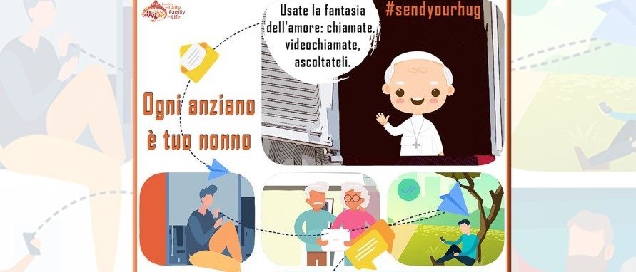 La vignetta di lancio della campagna vaticana a favore dei nonni