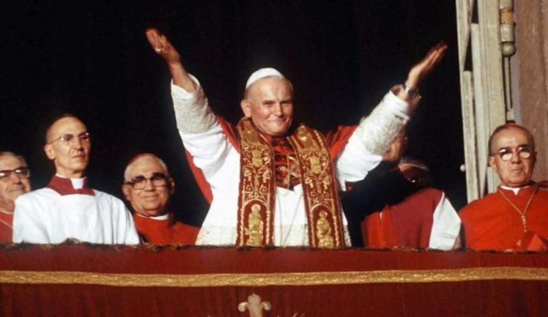 San Giovanni Paolo II il giorno dell'elezione. Era il 22 ottobre 1978.