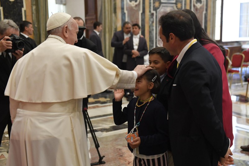 Un'immagine dell'incontro di sabato 15 maggio in Vaticano. Foto Vatican Media.