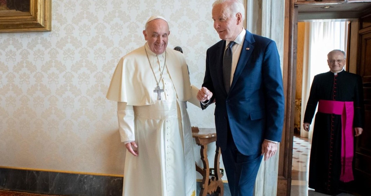Il Papa e il presidente degli Stati Uniti Joe Biden (foto vaticanmedia)