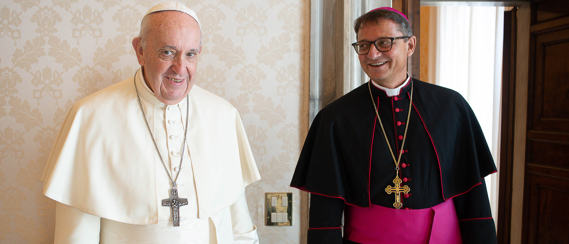 Vaticano, 29 agosto 2020.
Papa Francesco riceve in Udienza  Mons. Felix Gmür, Vescovo di Basel (Svizzera).
