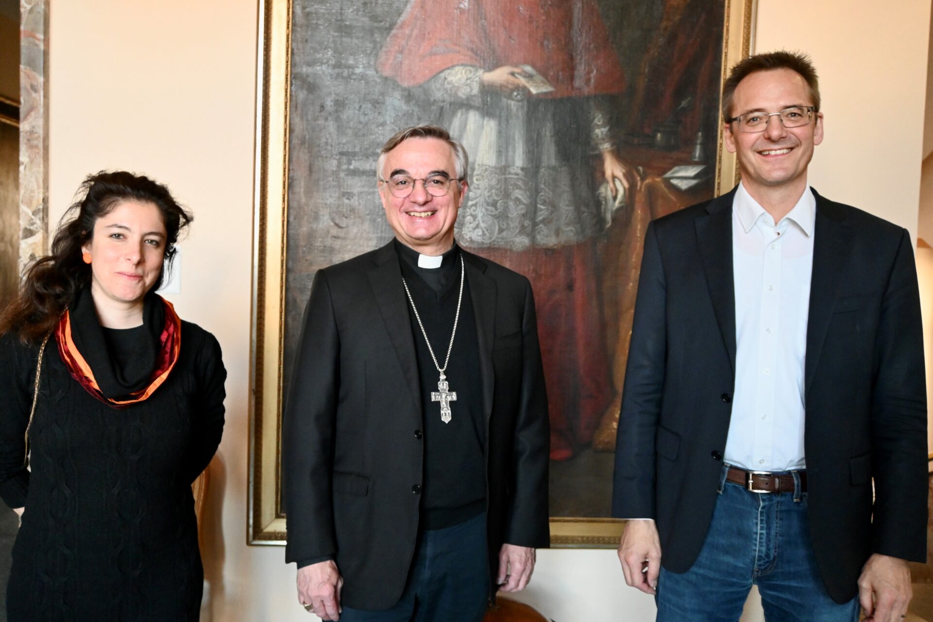 Da sinistra: Chiara Gerosa, S.E. mons. Valerio Lazzeri, Erwin Tanner-Tiziani
