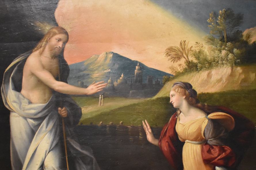 Benedetto Tisi, detto Garofalo (1476 - 1559): "Noli me tangere", "Non mi toccare" (GV 20,17), Cristo risorto incontra Maria Maddalena (foto: Nicola Quirico, CC BY-SA 4.0 )