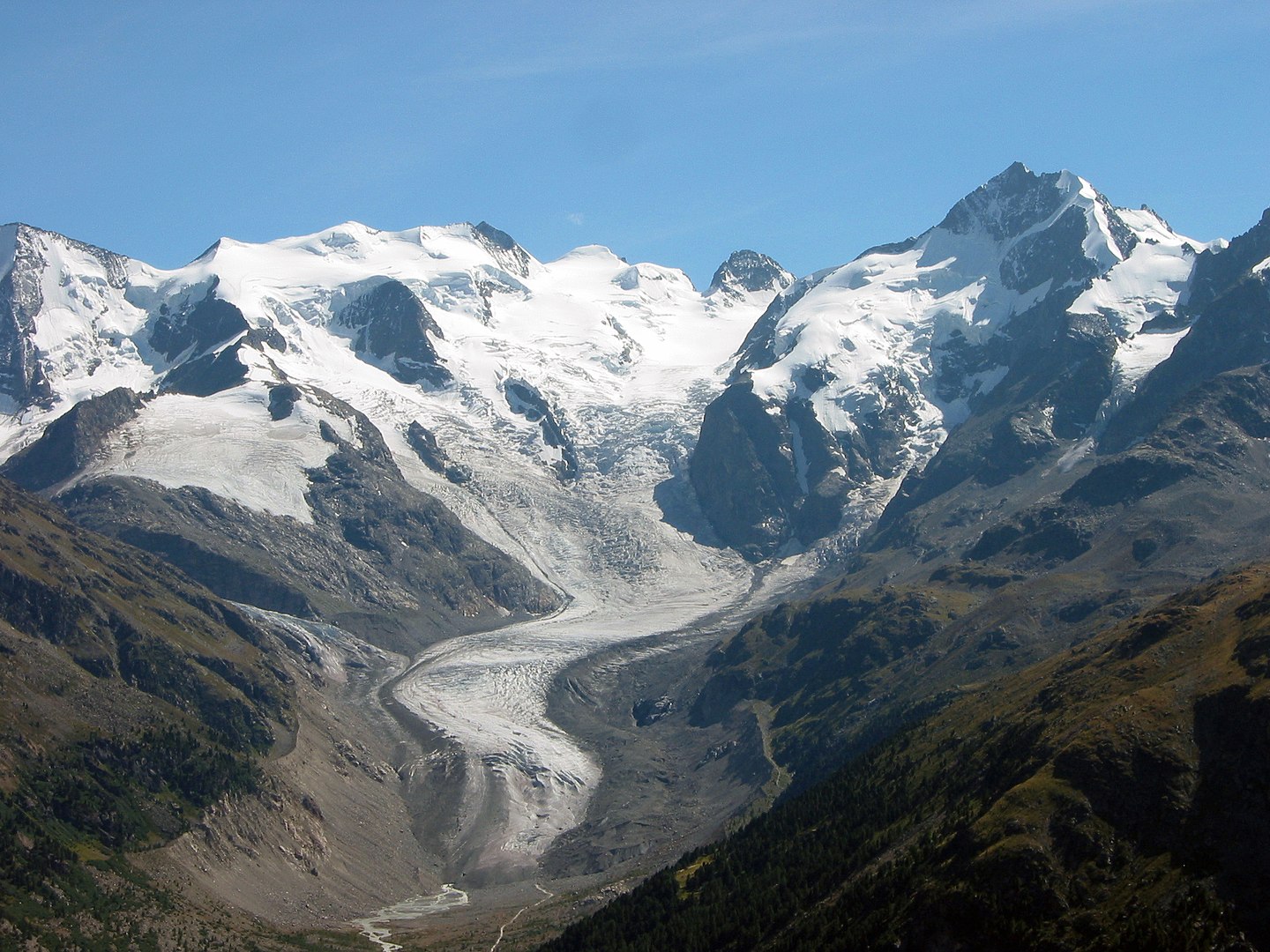 Il ghiacciaio del Morteratsch nel 2007
