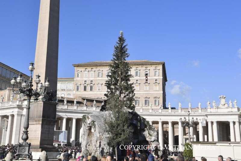 La Piazza San Pietro con l'albero di Natale
